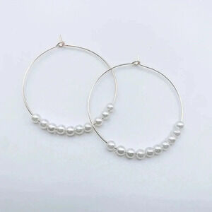 Pearl Hoops Earrings